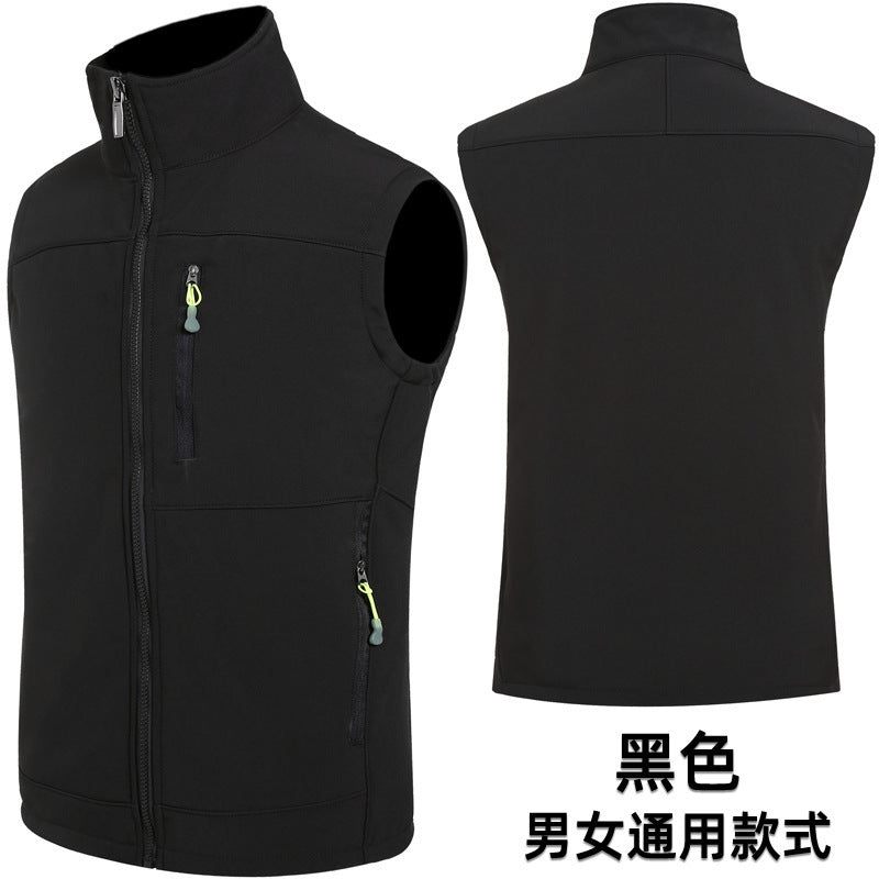 Thick Fleece Softshell Vest for Volunteer Activities