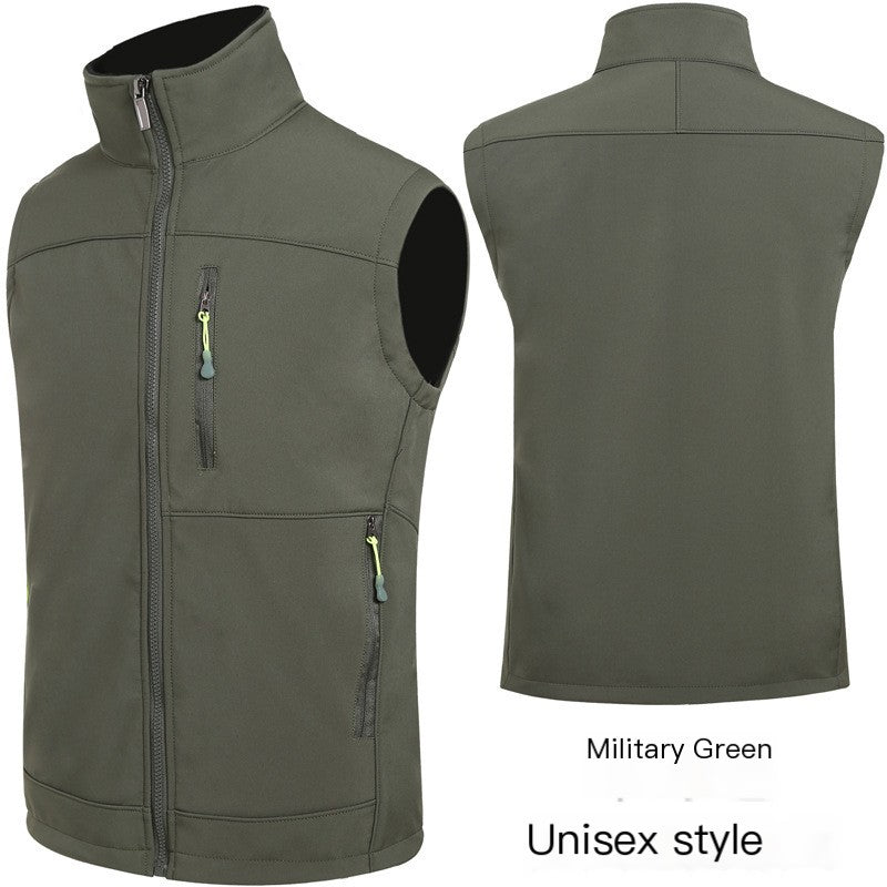 Thick Fleece Softshell Vest for Volunteer Activities
