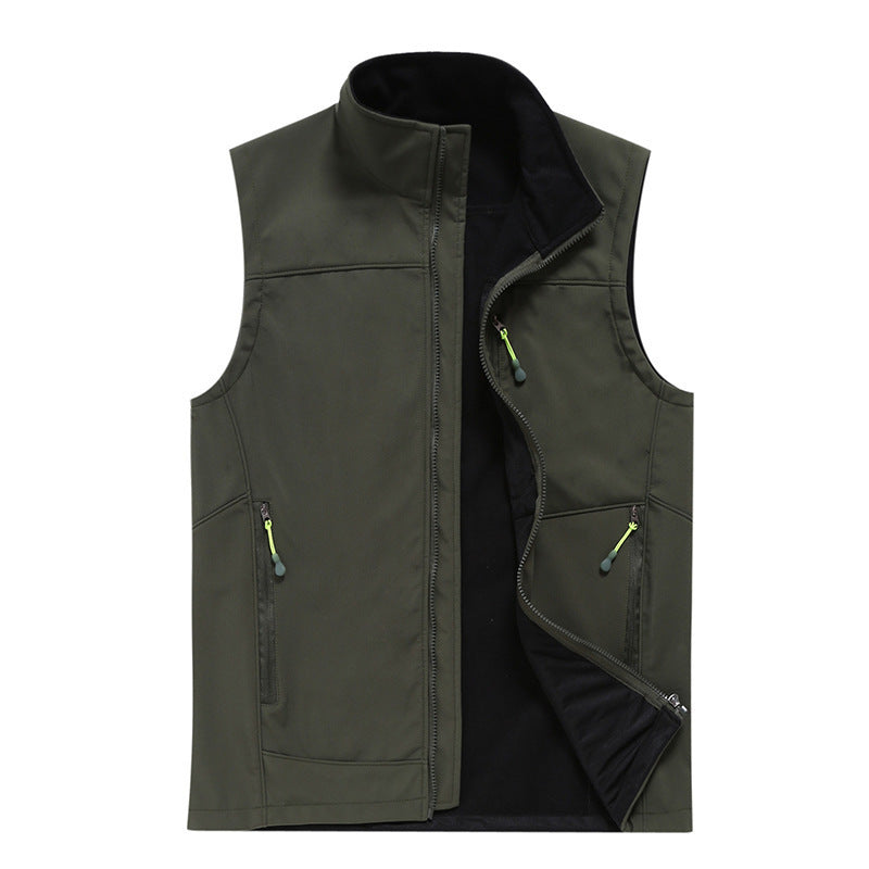 Thick Fleece Softshell Vest for Volunteer Activities