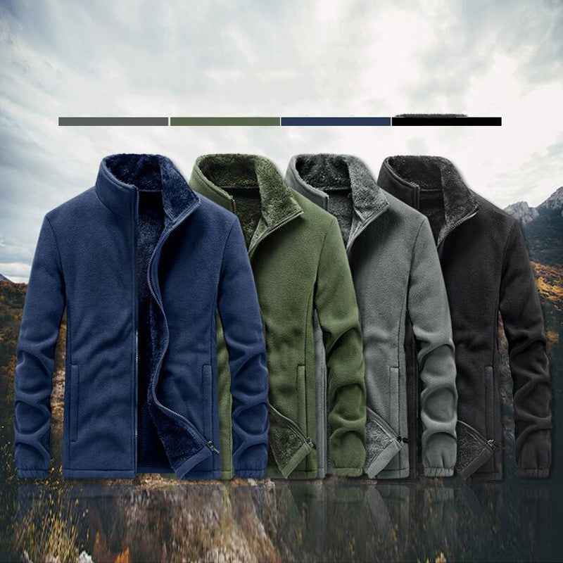 Thick Polar Fleece Sweatshirt Jacket for Men