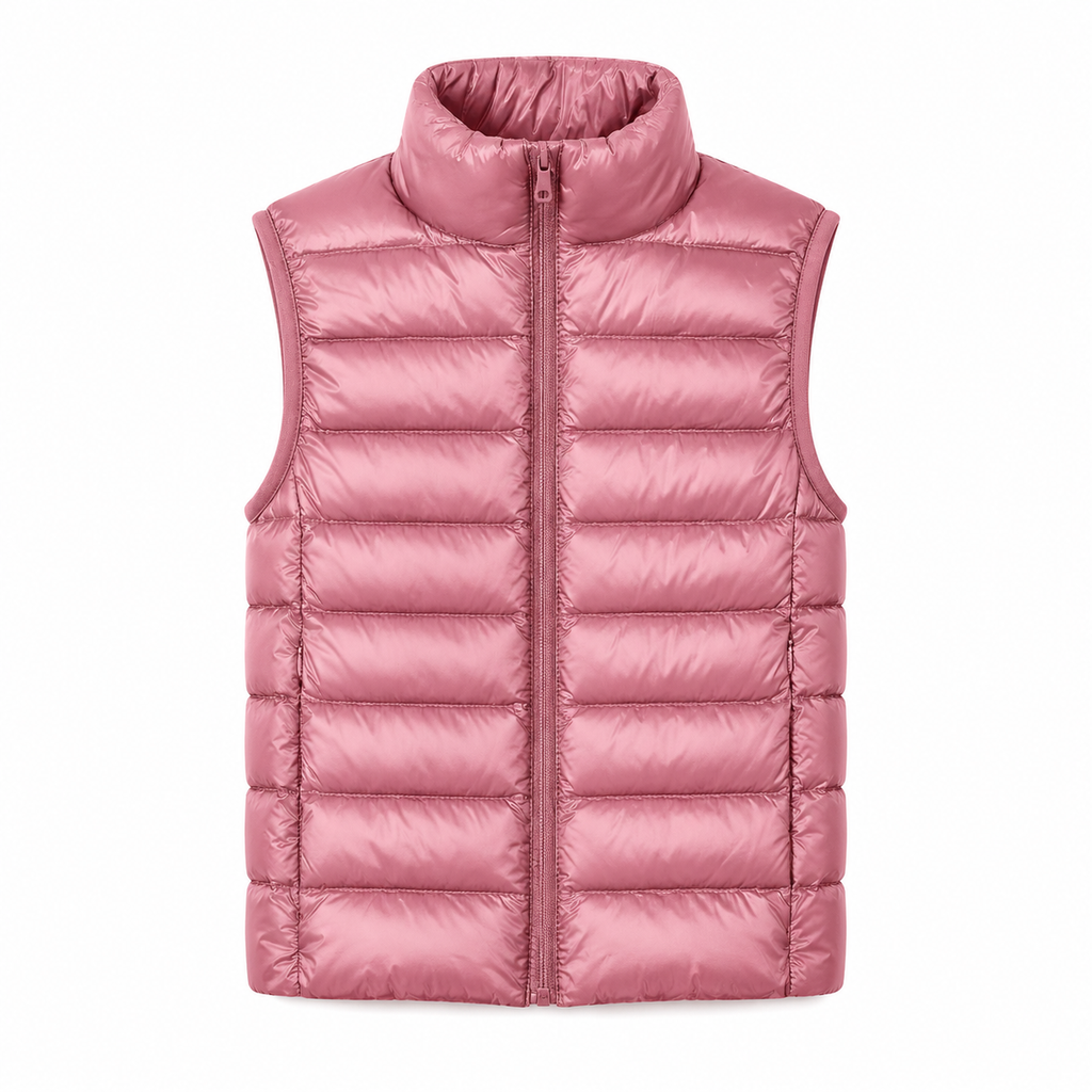 Women's Lightweight Stand Collar Slim Down Vest Jacket