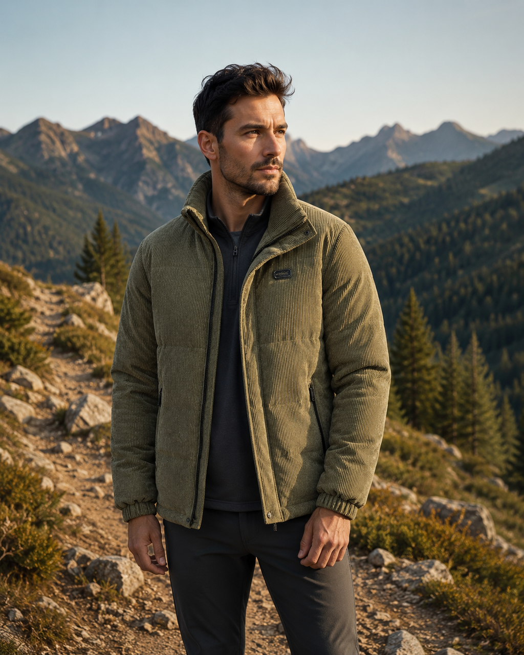 Corduroy Fleece-Lined Warm Jacket