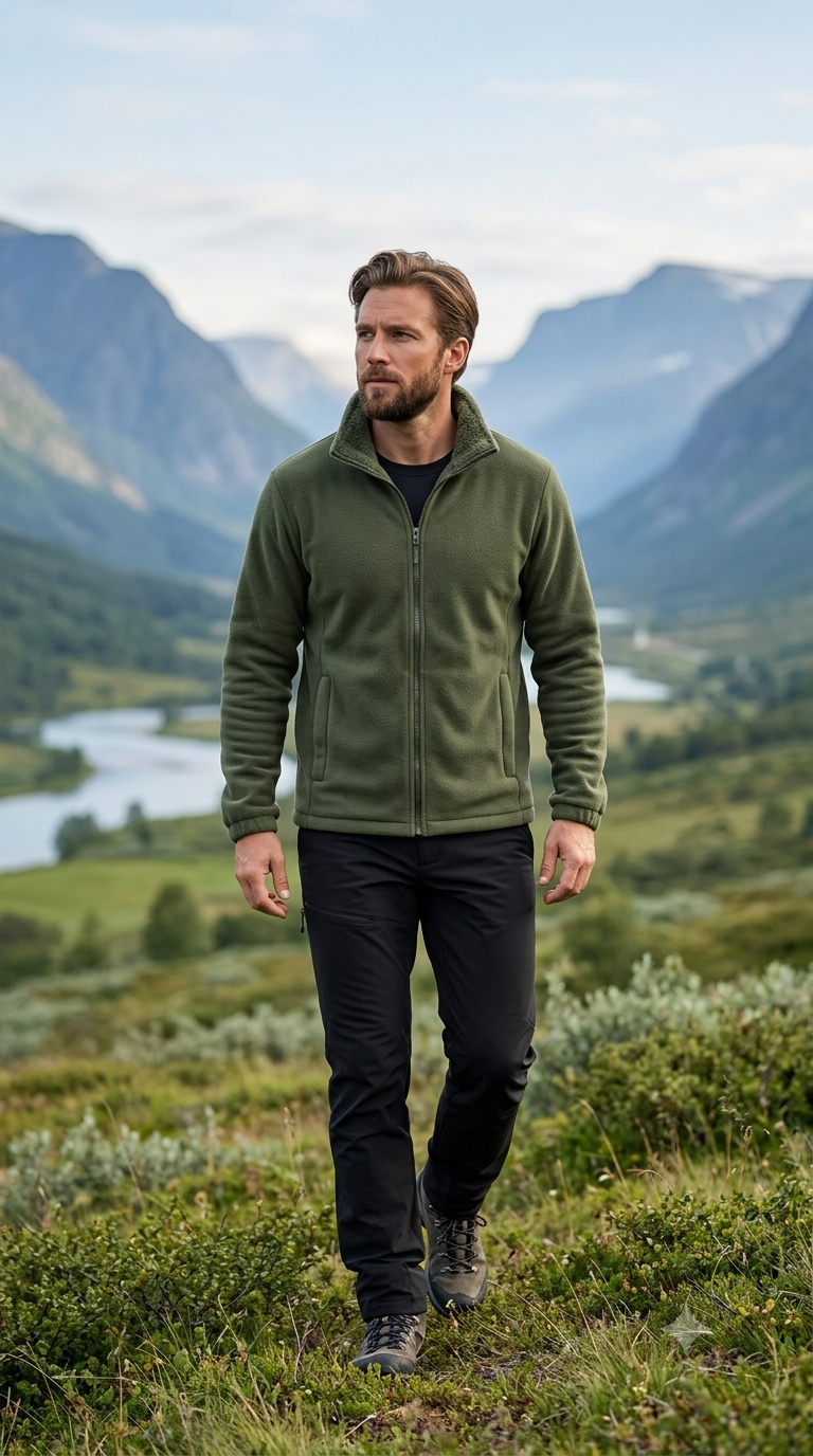 Thick Polar Fleece Sweatshirt Jacket for Men