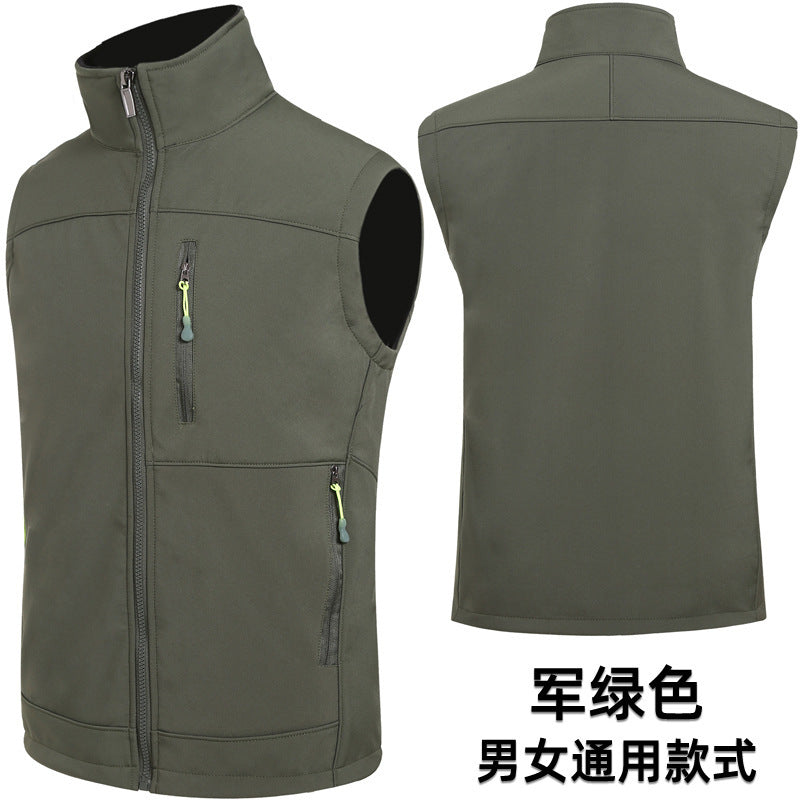 Thick Fleece Softshell Vest for Volunteer Activities